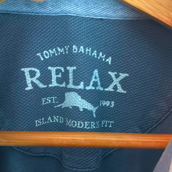 Tommy Bahama Island Modern Fit Polo Size Medium - Washed Navy - Picture 5 of 7